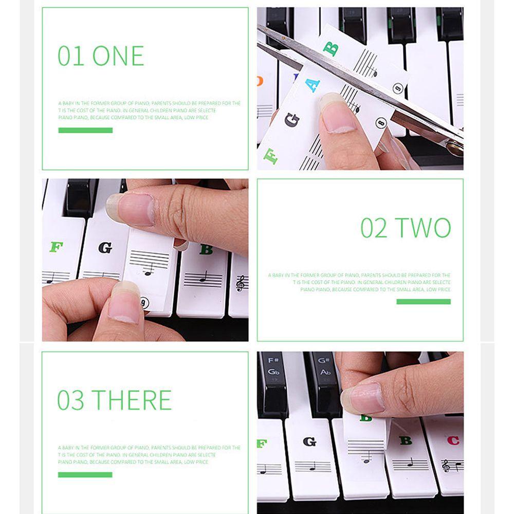 TOP Stiker Keyboard Elektronik 2model Transparan88 /61 /54 /49 Key Music Label Notes