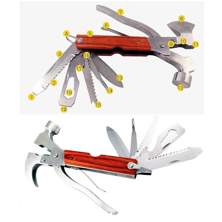 EDC 18 in 1 PALU TANG kapak gergaji TAC TOOL Multifungsi Axe Hammer