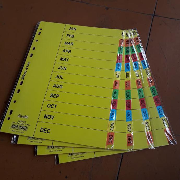 

BEST SELLER Kertas Pembatas Bantex . A4 Jan-Des. 6059 00 TERJAMIN