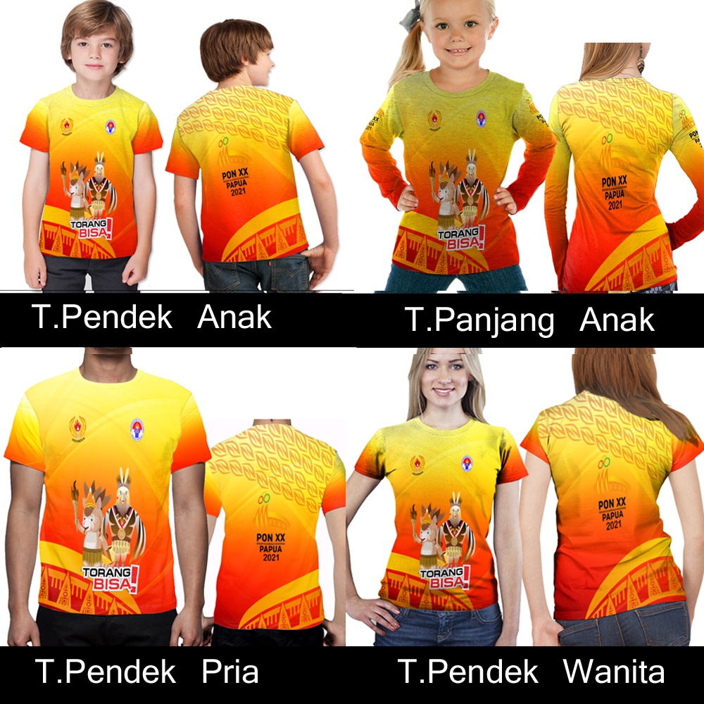 BISA COD Kaos PON XX PAPUA 2021 Fullprint | Kaos Baju Tshirt Anak/Dewasa PON XX Papua 2021 Torang Bi