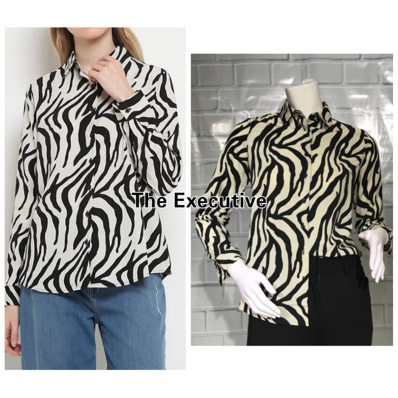 The Executive Long Sleeve Printed Blouse ( S-XXL)