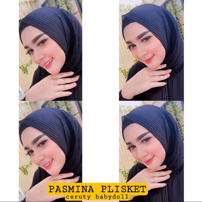 PASHMINA PLISKET FULL PREMIUM CERUTY BABYDOLL TERMURAH