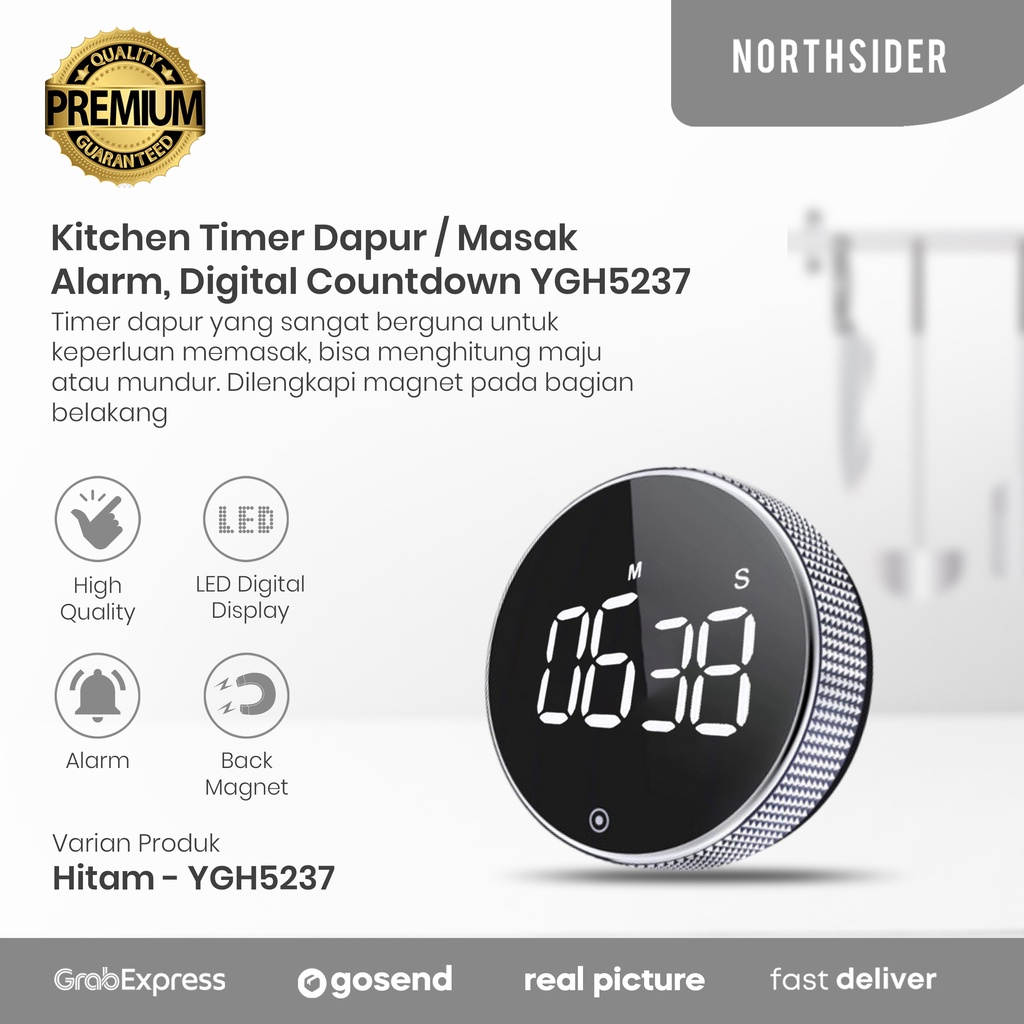 KITCHEN TIMER DAPUR - MASAK | HEYO ROTATION DIGITAL COUNTDOWN