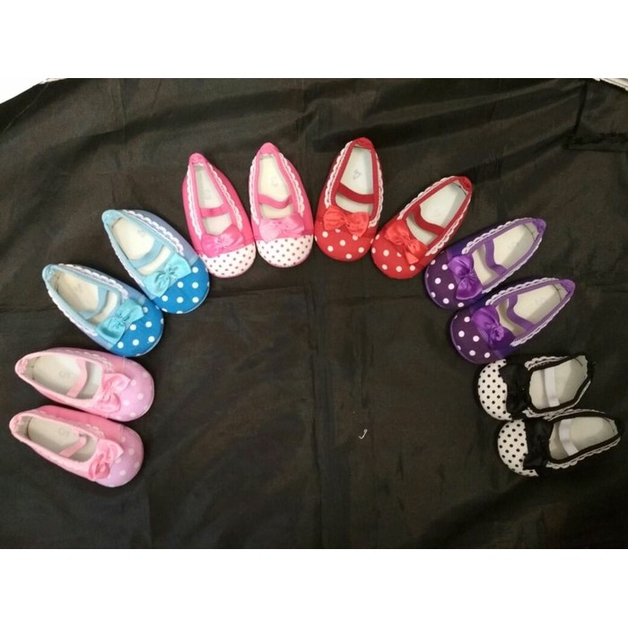 EXCLUSIVE Sepatu Bayi Perempuan Prewalker Motif Polkadot Murah Harga Grosir TERLARIS 009