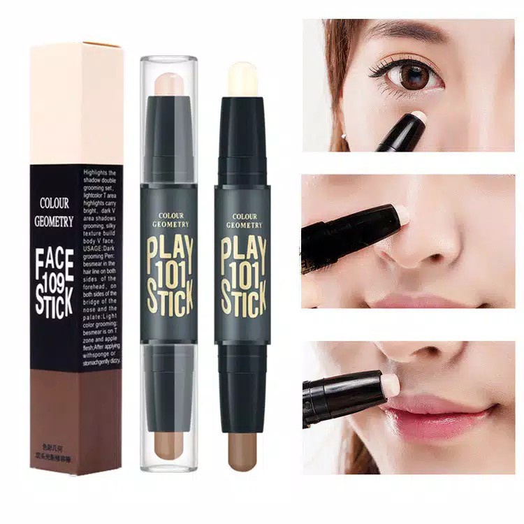 Lameila Highlight Contour Krim Face Eye Foundation Concealer Highlight Contour Pen Stick Cream