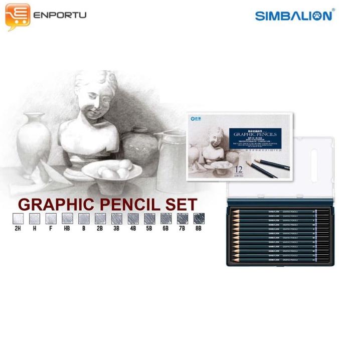 

Simbalion Graphic Pencil 12 Pcs GPC-12 Pensil Gambar Sketsa