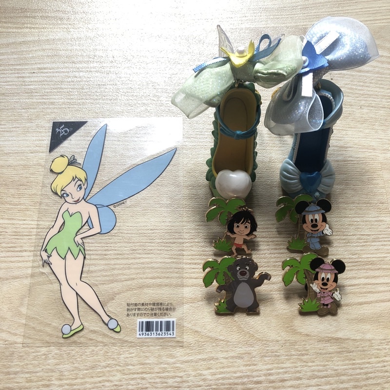 TOKYO DISNEYLAND JAPAN STICKER PIN KEYCHAIN TINKERBELL CINDERELLA MICKEY MINNIE MOUSE MOWGLY BALOO
