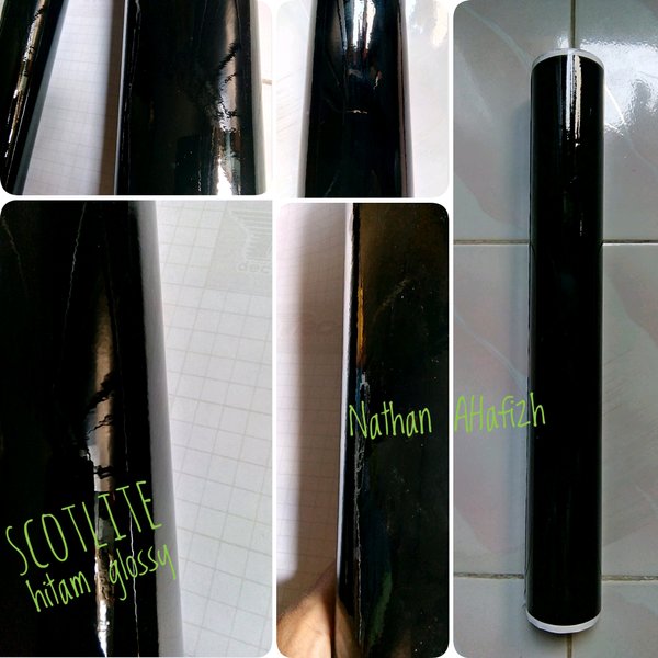 Stiker Skotlet Hitam Glossy Harga Per Roll 15 Meter Sticker Scotlite Motor Mobil Shopee Indonesia