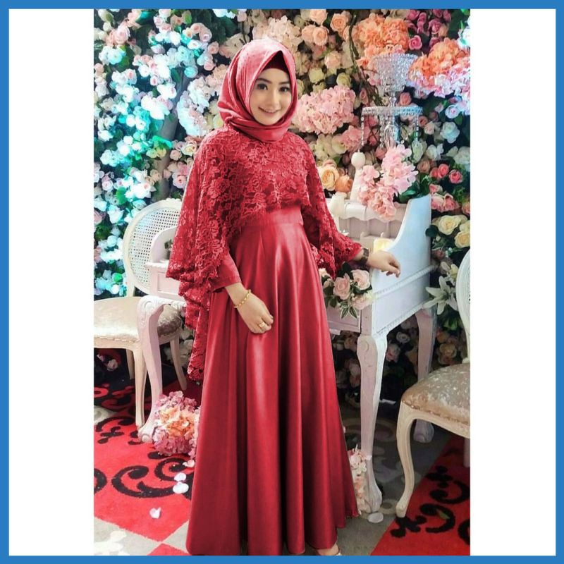 Dress Maxmara Baju Import Ast5 MAXIDRESS TIARA BRUKAT [POLOS]