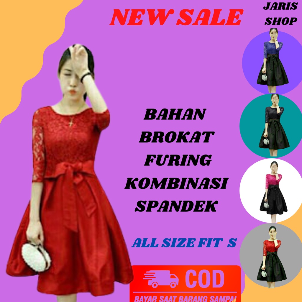 Baju Dress Kondangan Pendek Wanita Kekinian Dres Brukat Import Korea Drees Korean Style Pesta Remaja