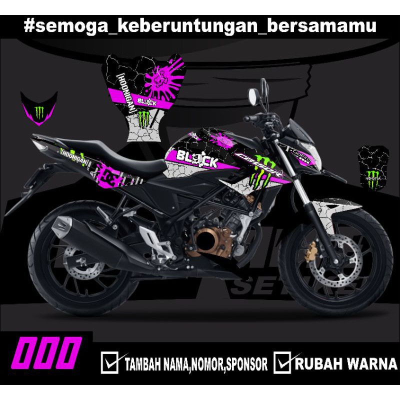 decal stiker setiker cb150r 000 monster energy keren murah laminasi glosy/doff