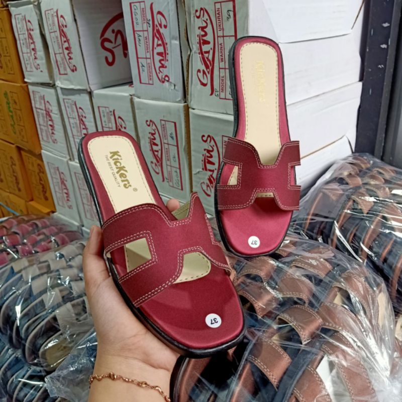 6.6 SHOPPING DAY !!! SANDAL KICKERS WANITA/SANDAL WANITA KICKERS KODE SANDAL ANDIN KODE SLOB H-1