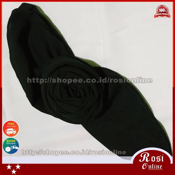 Pashmina Jumbo Syari Wolfis Italiano 200x75 Ala Sabyan Malay Crepe Stretch Polos-Hitam