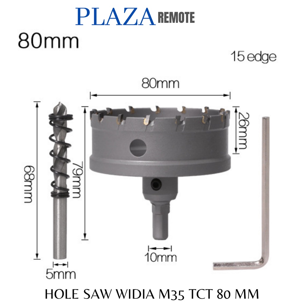 MATA BOR HOLE SAW TCT KARBIT M35 BESI  METAL CARBIDE WIDIA 28 mm 32 mm 35 mm 38 mm 40 mm 42 mm 45 mm 48 mm 50 mm 53 mm 55 mm 60 mm 65 mm 80 mm 85 mm