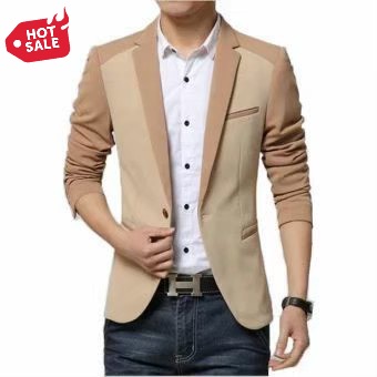 Jas Blazer Kerah Mocca Pria Warna Cream DF&Y