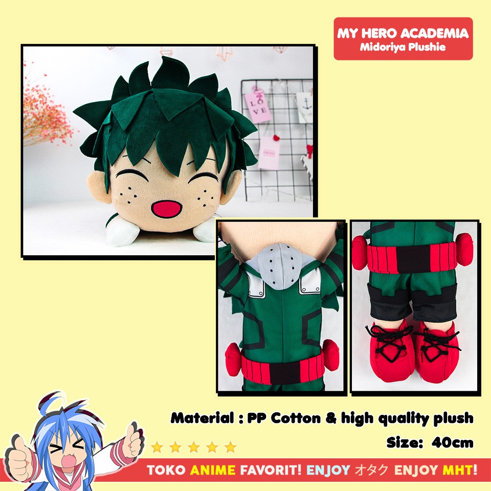 Boneka Anime Boku no Hero Academia Laying Midoriya Izuku Plushie Doll