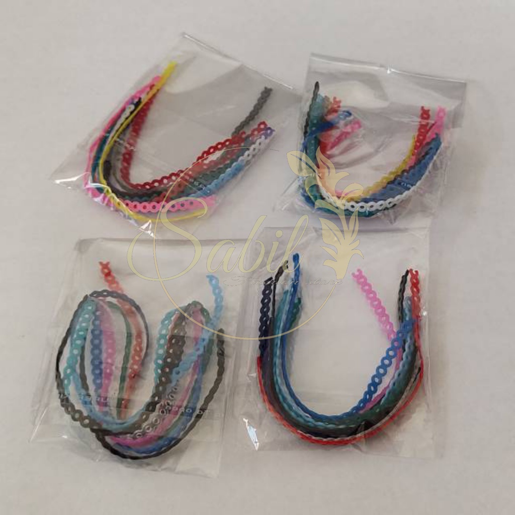 KARET POWER CHAIN warna Mix random warna cantik cantik / karet tarik karet sambung behel gigi