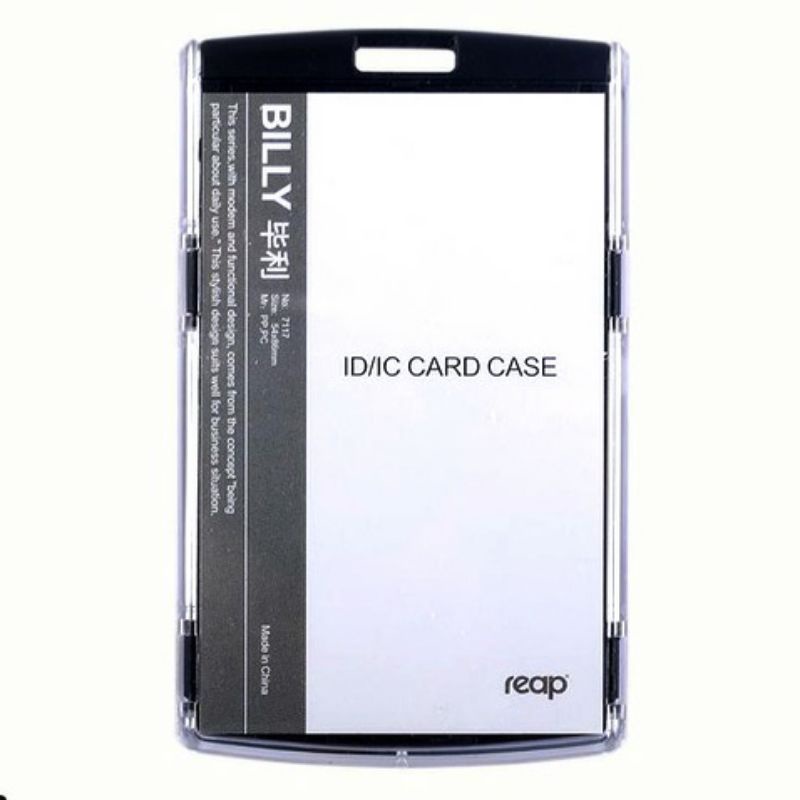 

name tag id card holder acrylic - hitam