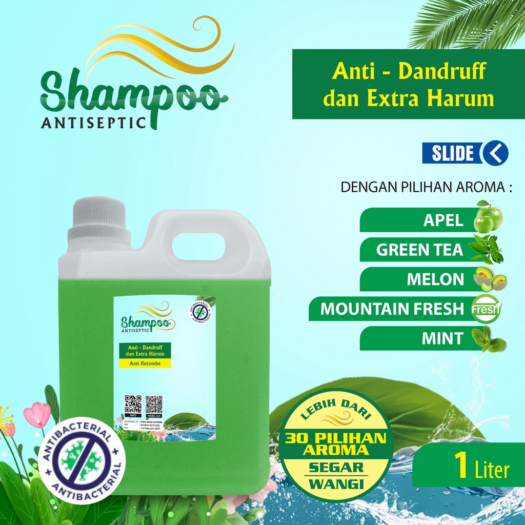 Shampoo Anti Dandruff Extra Harum Original Aroma Segar Kemasan 1 Liter Jerigen