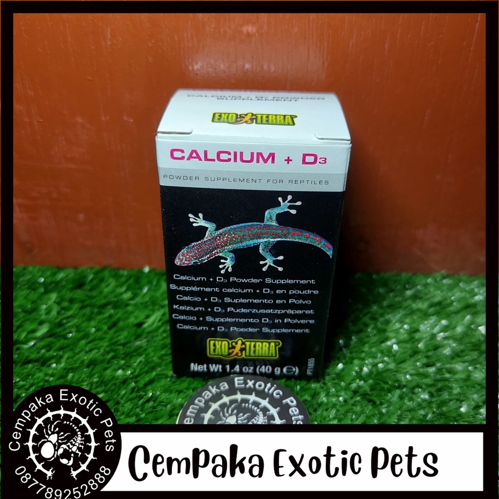 Jual Exoterra Calcium D Gram Kalsium Reptile Torto Sulcata Pardalis Iguana Bearded Dragon