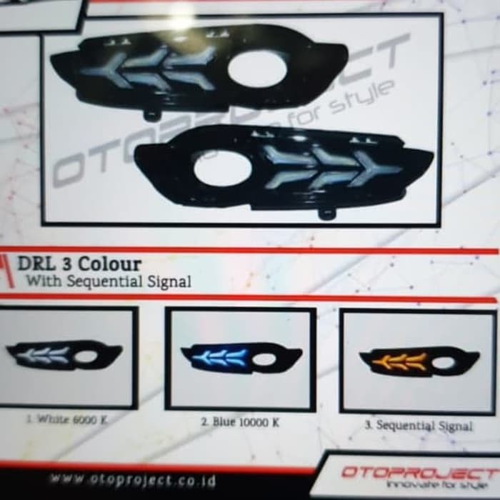 Dijual  Lampu Sen DRL/ Running Light HRV Led 3 Colour With Running Sein