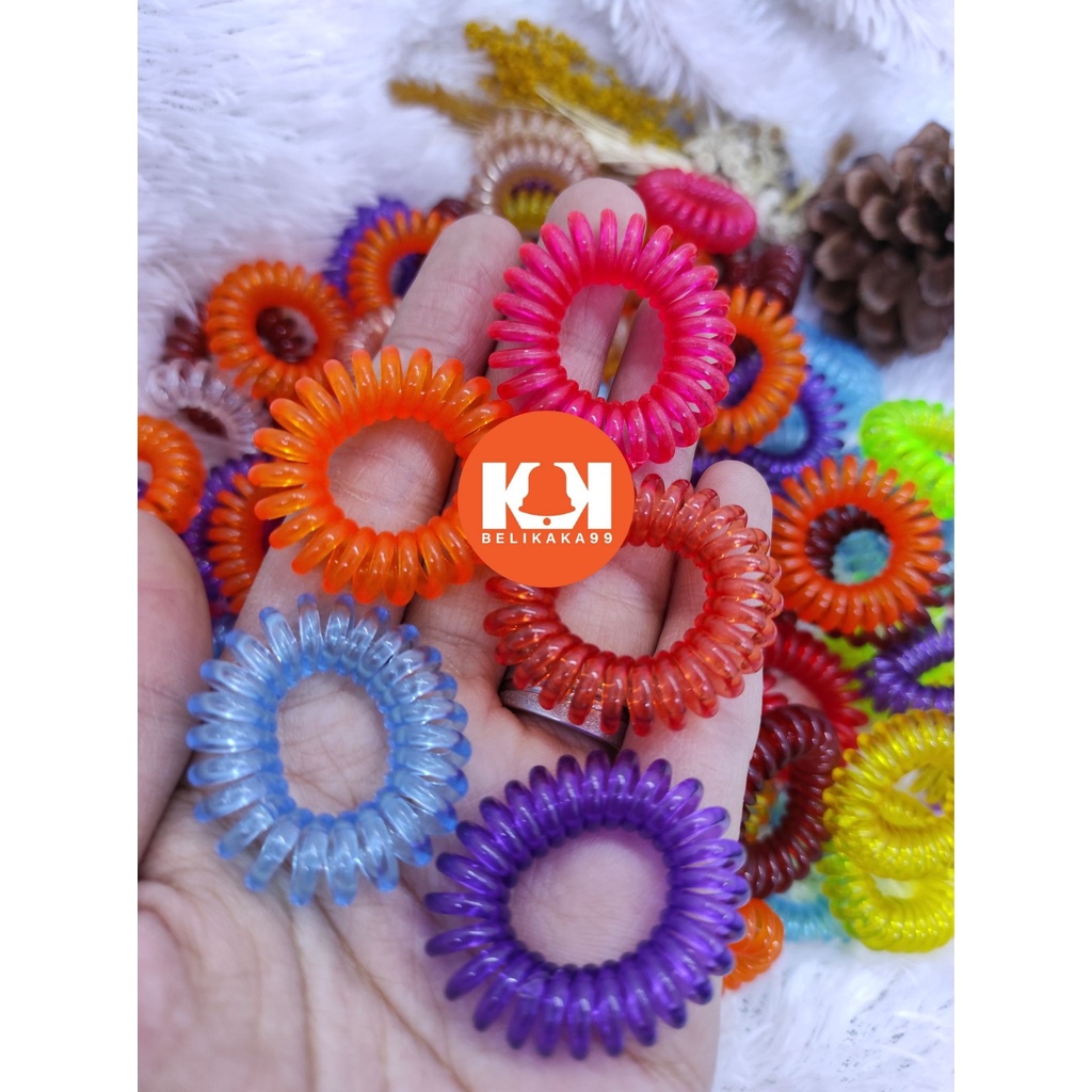 IKAT RAMBUT SPIRAL KABEL UKURAN 5CM / KUNCIRAN RAMBUT SPIRAL KABEL / KUNCIRAN SPIRAL BESAR / KUNCIRAN SPIRAL KECIL / IKAT RAMBUT KARET/ IKAT RAMBUT KABEL