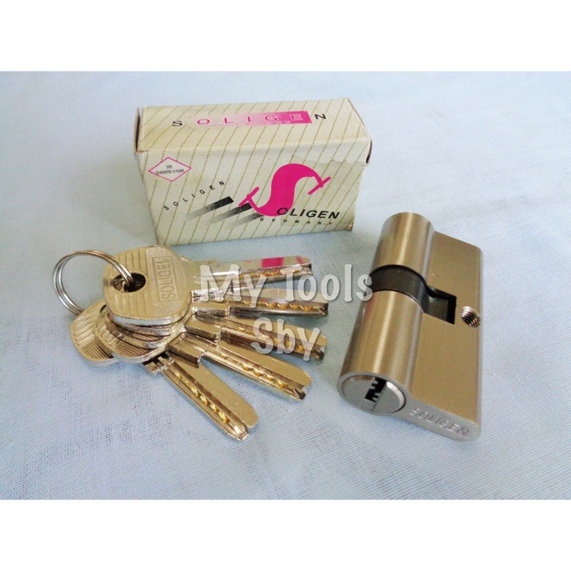 Silinder / Cylinder Kunci Pintu Rumah Besar Silver Kuningan Soligen Anak Kunci Komputer