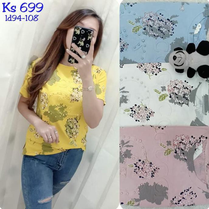 Barang Berkualitas Baju kaos import wanita #133 - Biru Muda DISKON