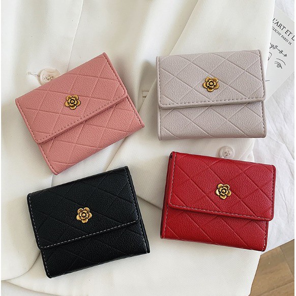 BV.ID DL460 DOMPET LUCU MINI MOTIF BUNGA  WANITA CEWEK KECIL KOIN KARTU WALLET FASHION COD