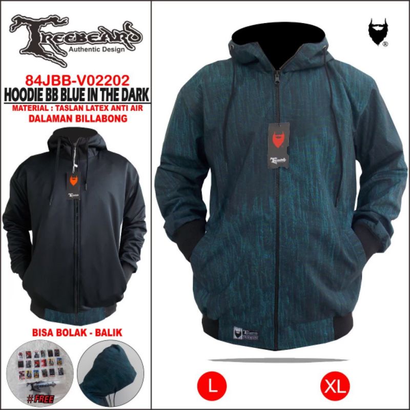 Jaket Hoodie Bolak Balik Outdoor Gunung Taslan Anti Air Original Treebeard