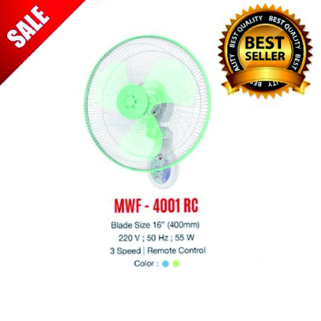 Kipas Angin Dinding Maspion MF 4001 RC Wall Fan Maspion Remote Control 16 Inch