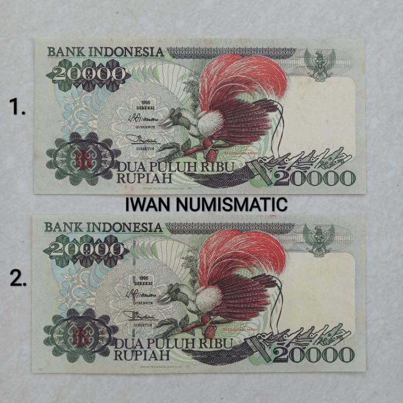 Koleksi Uang Kuno 20000 Cendrawasih UNC aUNC Baru