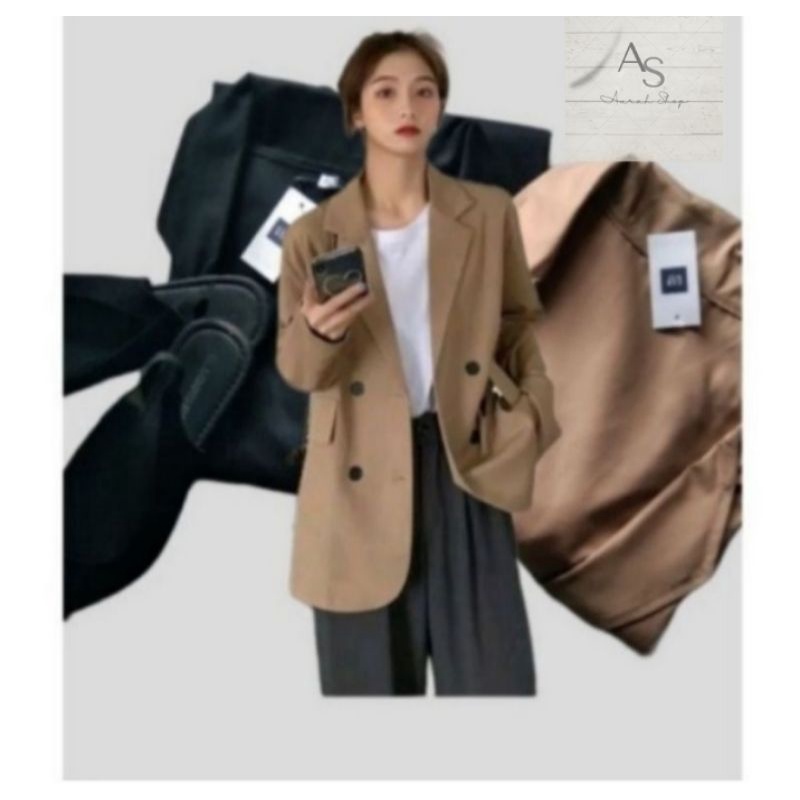 ARA BLAZER Oversize Premium drill Trendy Wanita  Korea Terbaru Jas Wanita Blazer Korea