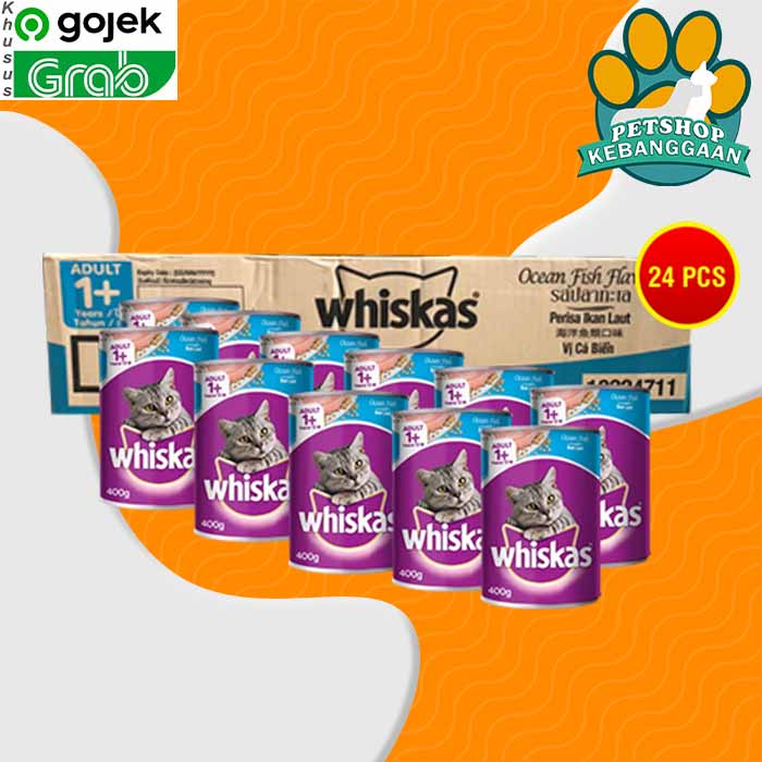 GOSEN Makanan Kucing Whiskas Kaleng Wetfod Grosir Dus Isi 24 PCS 400GR