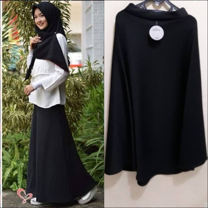Rok Payung Scuba Hitam Polos -