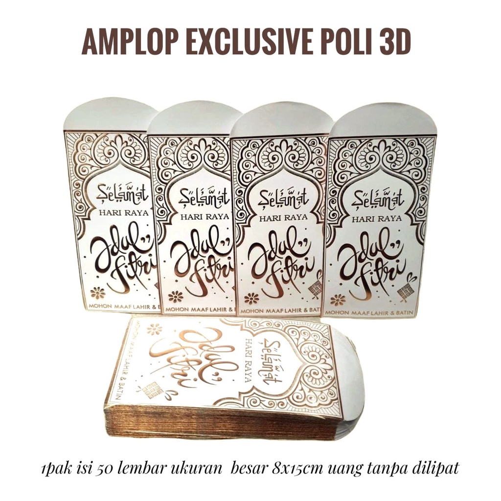 1Pak Amplop Lebaran Ukuran Besar Isi 50 Lembar Premium Mewah Angpau Ukuran L Poli Exclusive