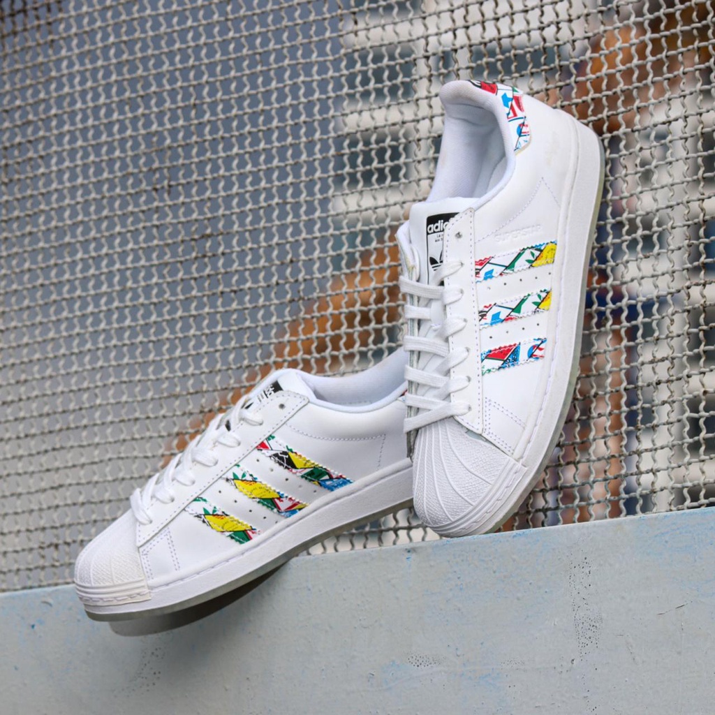 ORIGINAL ADIDAS SUPER STAR CLR WHITE | SNEAKERS PRIA | SEPATU CLASSIC PRIA | SEPATU PUTIH
