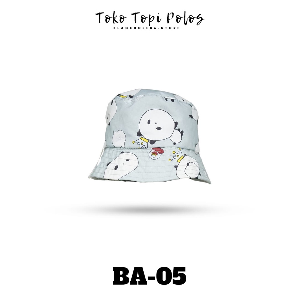 Topi Bucket Anak Bolak Balik Motif Karakter / Topi Anak Karakter 3-8 Tahun / Bucket Anak Lucu