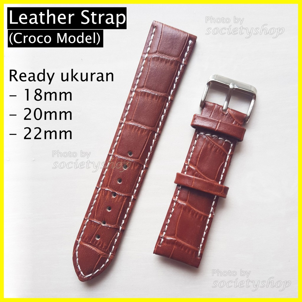 Genuine Leather Croco Kulit Tali Jam Strap Watch 18mm 20mm 22mm 18 20 22