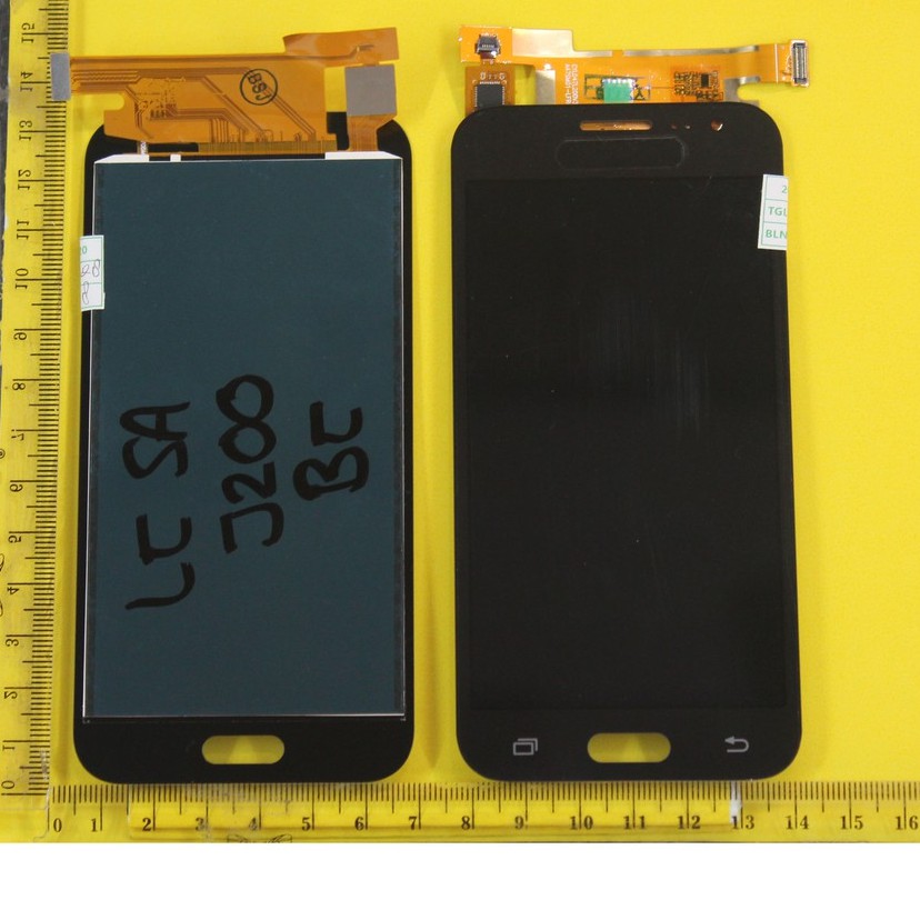 LCD LAYAR GAMBAR LCD SAMSUNG J200 + TS_ HITAM BIG GLASS KONTRAS GALAXY
