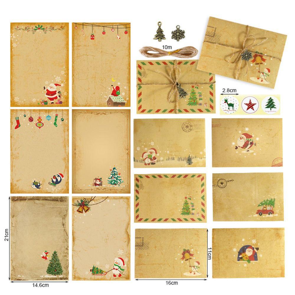 R-flower Letter Kertas Tulisan Undangan DIY Kartu Ucapan Liburan Pernikahan Ulang Tahun Vintage Kraft Paper