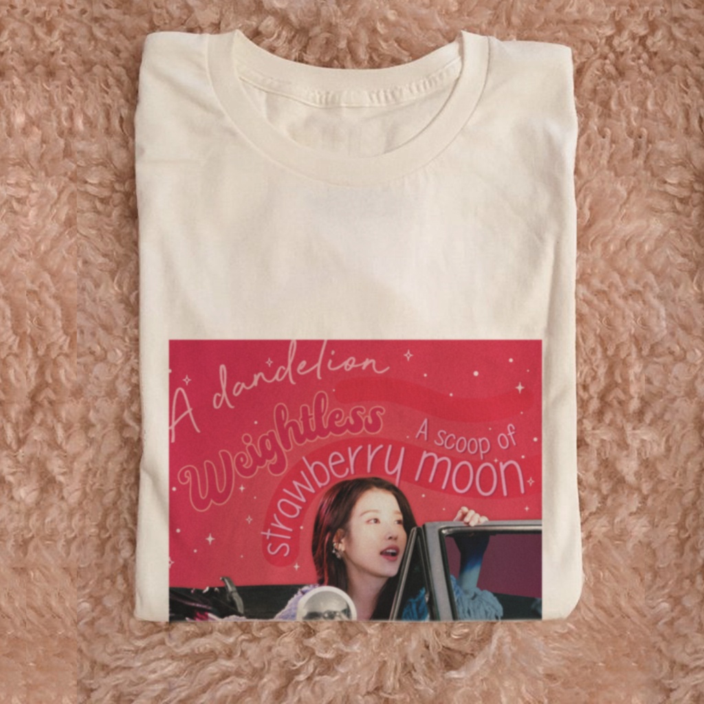 Kaos Kpop Unisex IU Strawberry Moon S-XXL