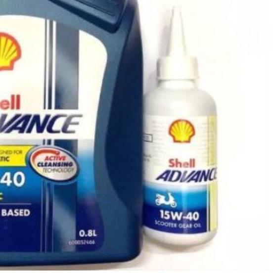 ❈ Oli Shell AX7 Matic SAE 10w-40 0,8Liter & Oli Shell Gear 120ml Original (Paket) Paket Oli Motor Be