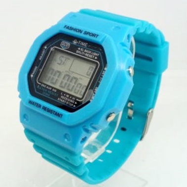 Jam Tangan wanita tali rubber digital kotak 511 warna free batrai