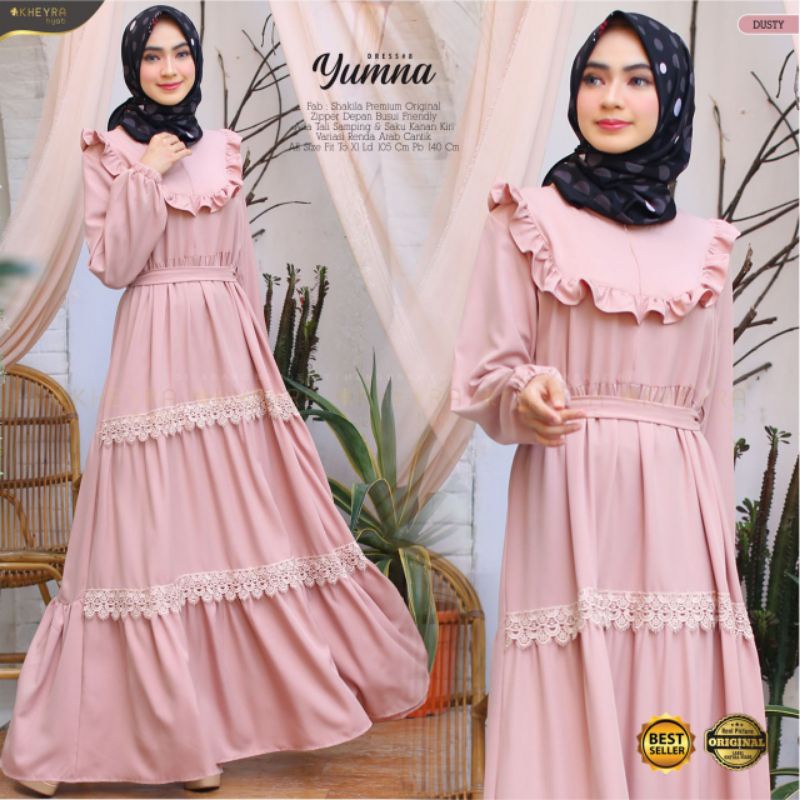 YUMNA DRESS #8 BY KHEYRA / MAXI DRESS SHAKILA PREMIUM / GAMIS TERBARU