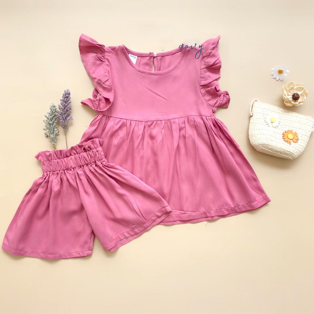 VS - Set Bonia Anak Perempuan - Set Baju Anak Perempuan Lucu / Setelan Baju Anak Perempuan Dress Celana Pendek 1-5 thn