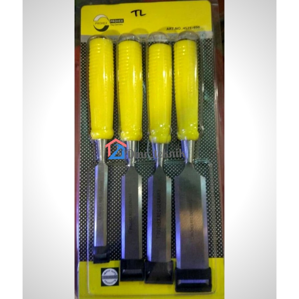 PAHAT KAYU HASSTON PROHEX 4571-030 Tatah Pahat Kayu Set 4 Pcs Wood Chisel