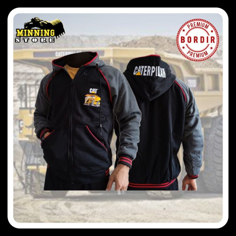 sweater hoodie caterpilar jaket alat berat