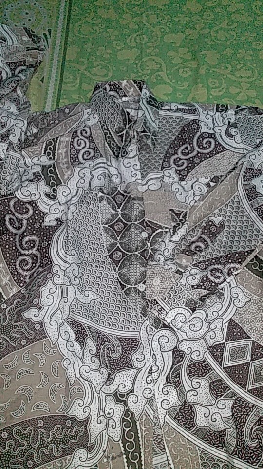 Batik Couple  Keluarga Modern -  Batik Set Ori Ndoro Jowi Silver Size M-5l Jumbo -batik Pekalongan