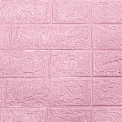 ⭐Gogoland⭐ Wallpaper Dinding Foam 3D / Stiker Wallpaper Dinding Mini Dekorasi / Wallpaper 3D R461-PINK MUDA